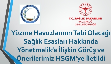 Yüzme Havuzlarının Tabi Olacağı Sağlık Esasları Hakkında Yönetmelik’e İlişkin Görüş ve Önerilerimiz HSGM’ye İletildi